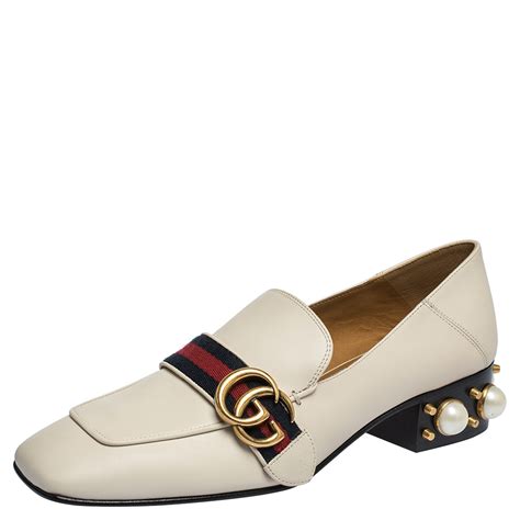 gucci loafers with pearls on heels|Gucci Heeled Loafers .